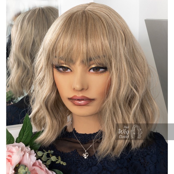 Ashy Blonde Wavy Wig with Bangs | Alicia main image 10